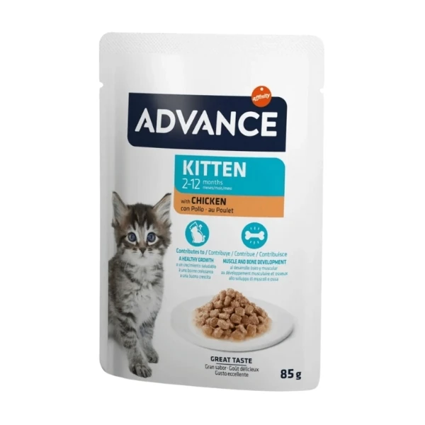 [226-964526] Advance Tavuklu Pouch Konserve Yavru Kedi Maması (1 Adet)