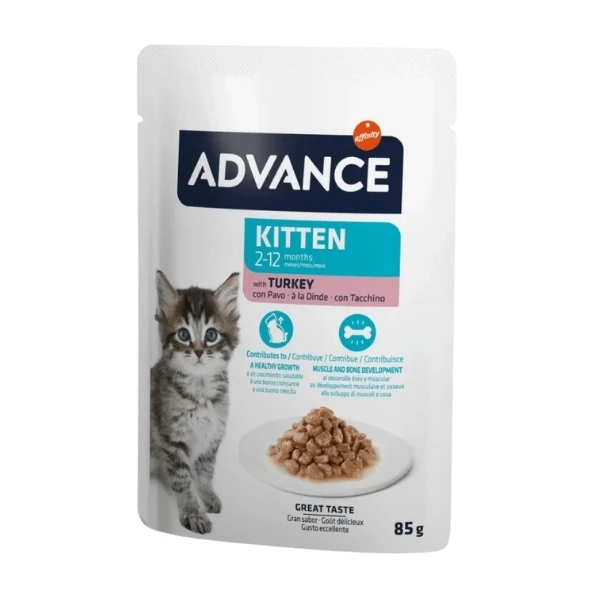 [226-964527] Advance Hindi Etli Pouch Konserve Yavru Kedi Maması (1 Adet)