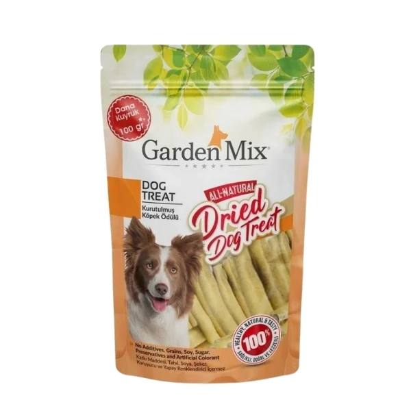 [571-15] Garden Mix Kurutulmuş Dana Kuyruk Doğal Köpek Ödül Maması (1 Adet)