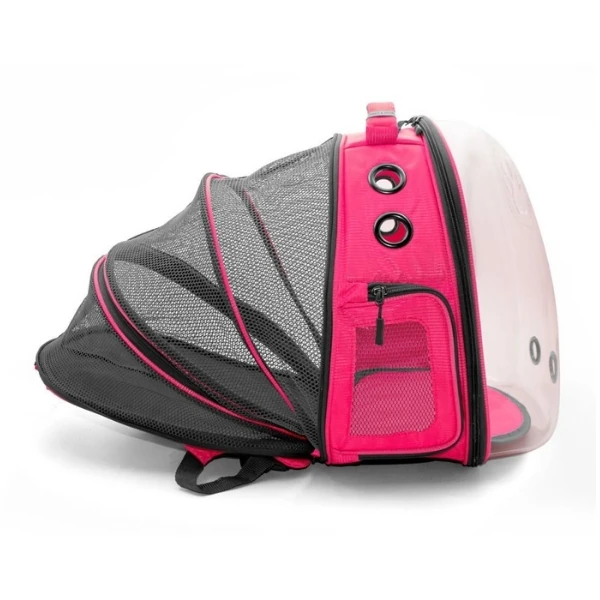 [NEWVISIONPLUSPINK] Cattie Fileli Kedi ve Küçük Irk Köpek Taşıma Sırt Çantası (Pembe)
