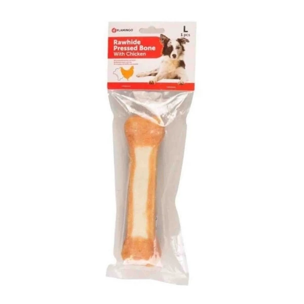 [241-514861] Flamingo Rhide Tavuk Eti Kaplı Kemik Köpek Ödül Maması