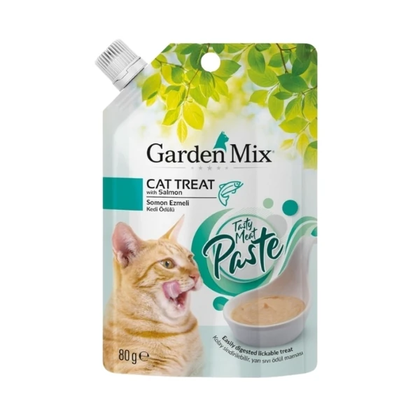 [585-22] Garden Mix Somonlu Ezme Sıvı Kedi Ödül Maması (1 Adet)