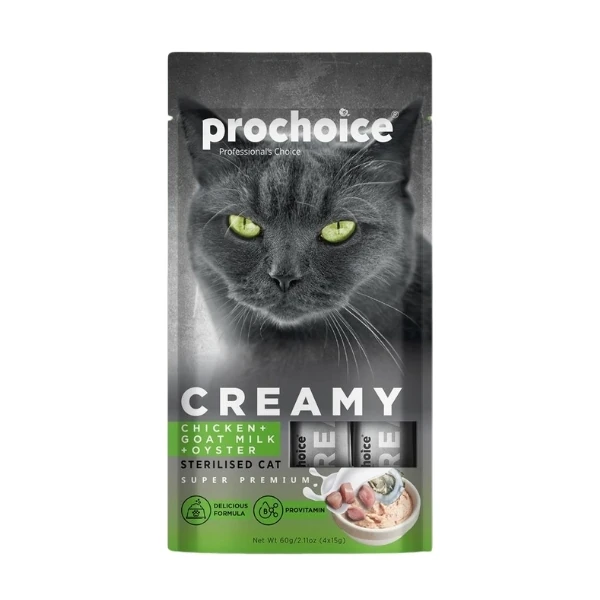 [P7001] Prochoice Creamy Tavuklu ve İstiridyeli Sıvı Kedi Ödül Maması (1 Adet)