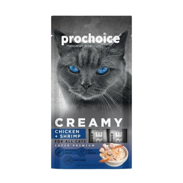 [P7002] Prochoice Creamy Tavuklu ve Karidesli Sıvı Kedi Ödül Maması (1 Adet)