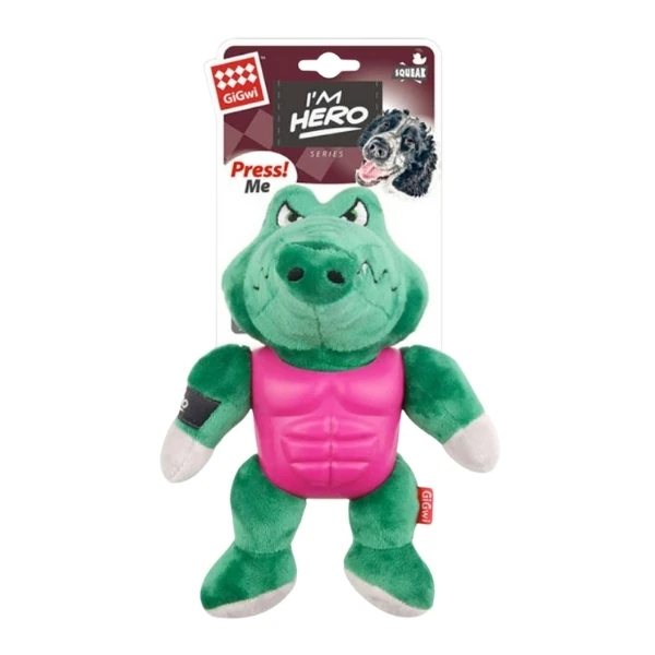 [PIGW-414] Gigwi Sesli Süper Kahraman Timsah Peluş Köpek Oyuncağı