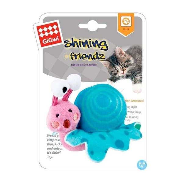 [PIGW] Gigwi Catnipli Işıklı Salyangoz Peluş Kedi Oyuncağı