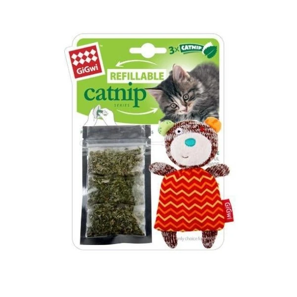 Gigwi Catnip Hazneli Ayı Peluş Kedi Oyuncağı