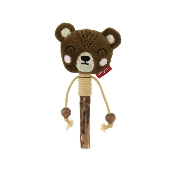 [PIGW-458] Gigwi Ayıcık Ahşap Çubuklu Peluş Kedi Oyuncağı