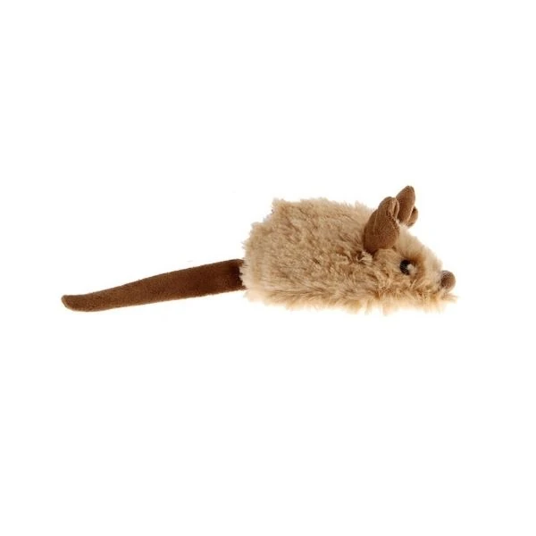 [PIGW-229] Gigwi Hareket Sensörlü Fare Peluş Kedi Oyuncağı Bej/Kahve