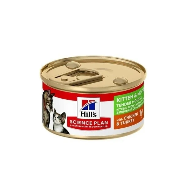 [615-608528] Hills Science Plan Kitten & Mother Tavuk ve Hindili Anne ve Yavru Kedi Konservesi (1 Adet)