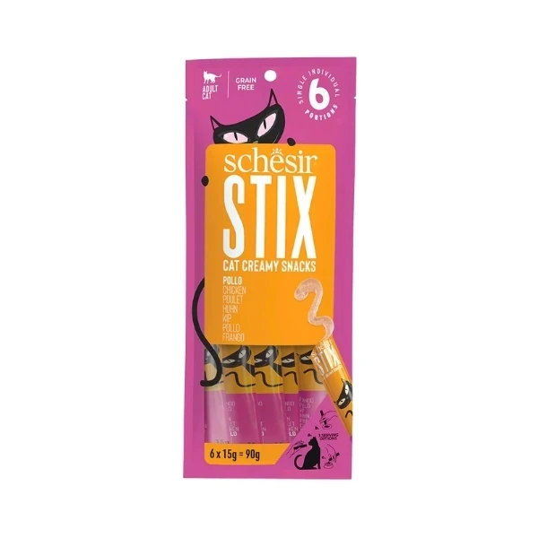 [230-25231160] Schesir Cat Stick Tavuklu Sıvı Kedi Ödül Maması (1 Adet)