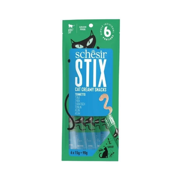 [230-25231204] Schesir Cat Stick Ton Balıklı Sıvı Kedi Ödül Maması (1 Adet)