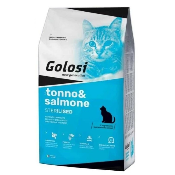 [45521] Golosi Ton ve Somon Balıklı Kısırlaştırılmış Yetişkin Kedi Maması (20 Kg)