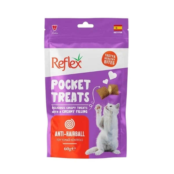 [RFT-041] Reflex Pocket Treats Anti-Hairball Tüy Yumağı Önleyici Kedi Ödül Maması (1 Adet)