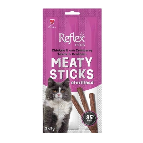 [RFT-015] Reflex Plus Tavuklu ve Kızılcıklı Kısırlaştırılmış Yetişkin Kedi Ödül Maması (1 Adet)