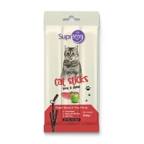 [8684207638017] Supreme Cat Sığır Etli ve Elmalı Stick Kedi Ödül Maması (1 Adet)