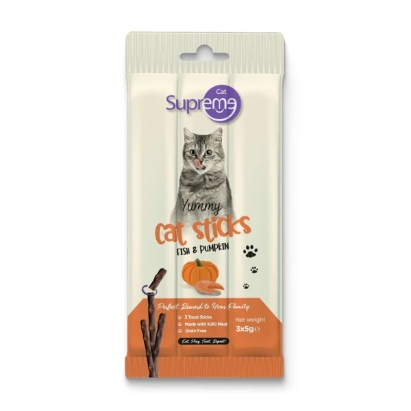 [8684207638031] Supreme Cat Ton Balıklı ve Bal Kabaklı Stick Kedi Ödül Maması (1 Adet)