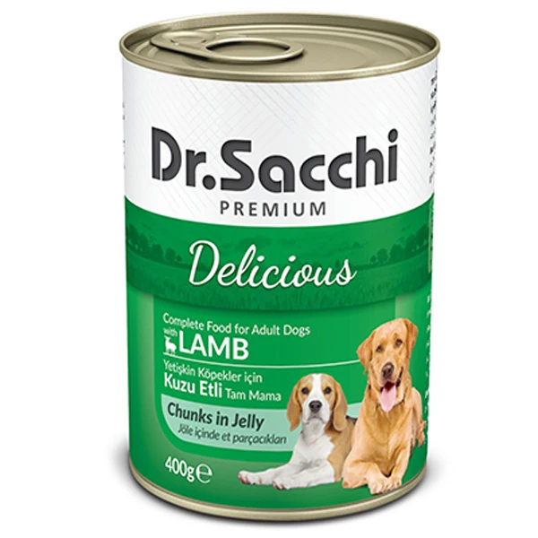 [8690286588617] Dr.Sacchi Kuzu Etli Yetişkin Konserve Köpek Maması (1 Adet)