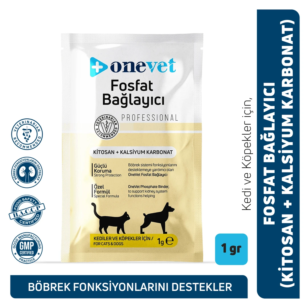 [OCD113] OneVet Fosfat Bağlayıcı Kedi ve Köpekler İçin Böbrek Sağlığı Destekleyici Saşe (1 Adet)