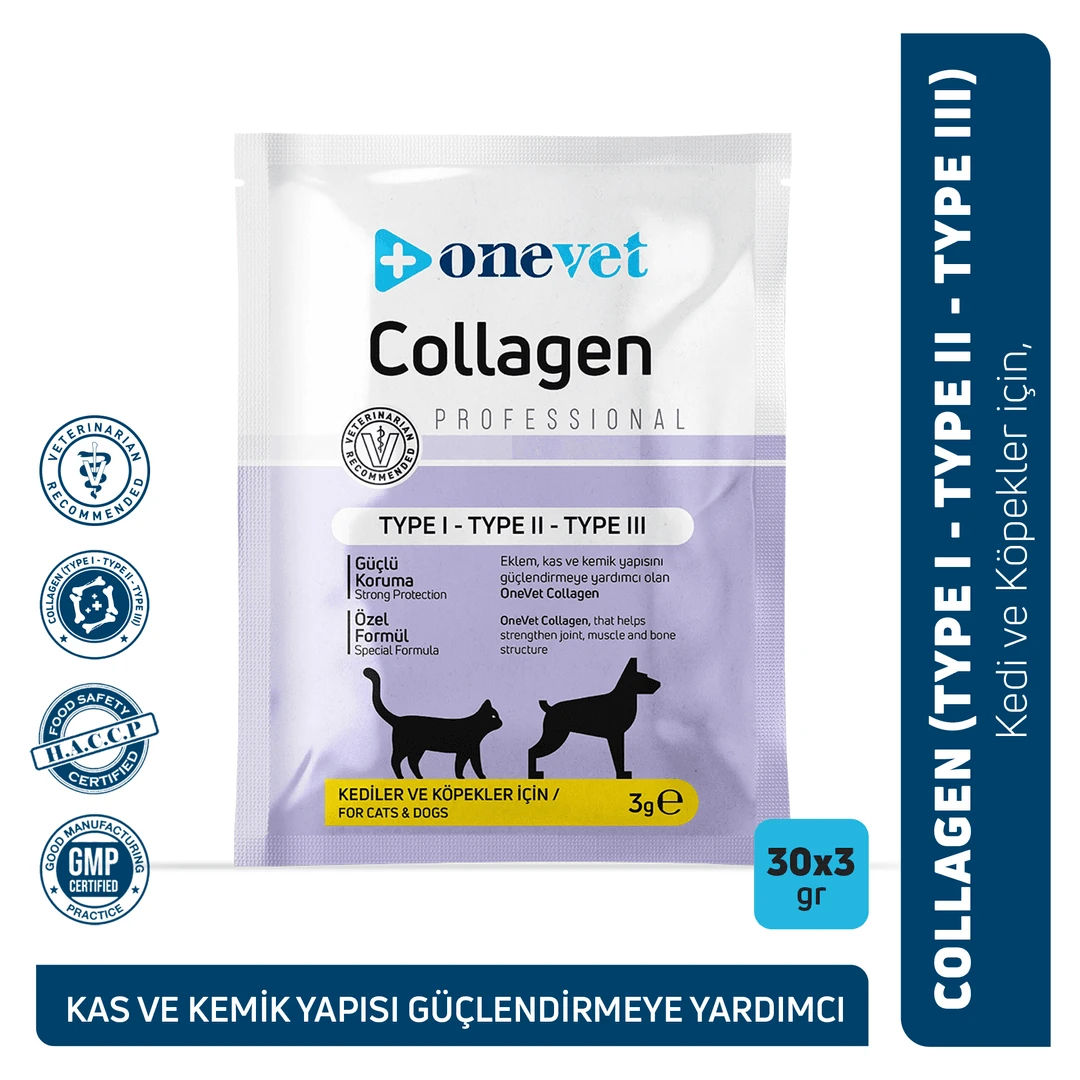 [OCD114] OneVet Collagen Kedi ve Köpekler için Eklem ve Kas Destekleyici Saşe (1 Adet)