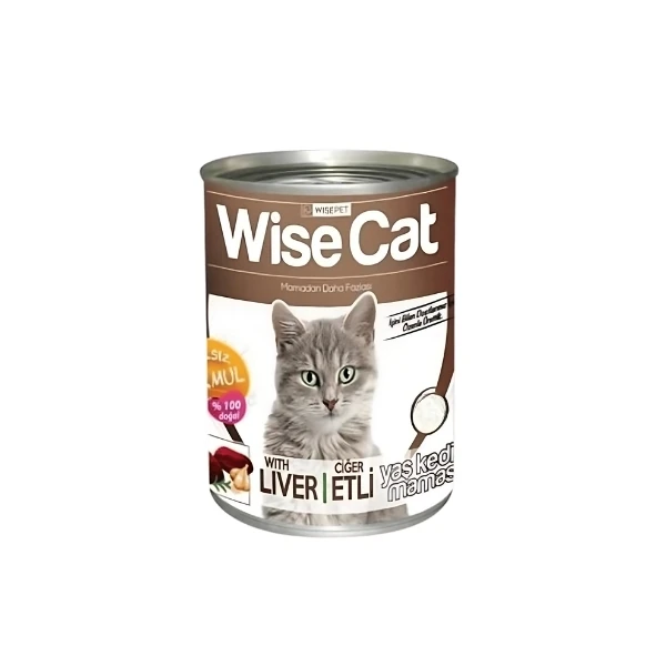 [8680853489744] Wise Cat Ciğerli Yetişkin Konserve Kedi Maması (1 Adet)
