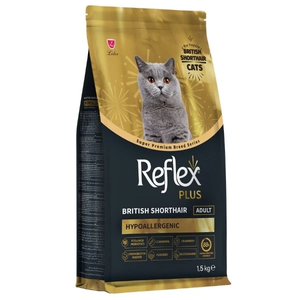 [RFX-502] Reflex Plus British Shorthair Tavuklu ve Kızılcıklı Yetişkin Kedi Maması (1.5 Kg)