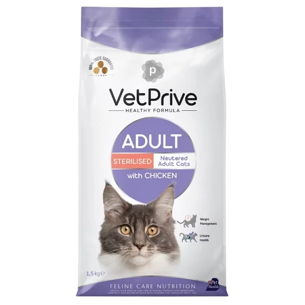 [VET.PRV.0070] Vet Prive Tavuklu Kısırlaştırılmış Kedi Maması (1.5 Kg)