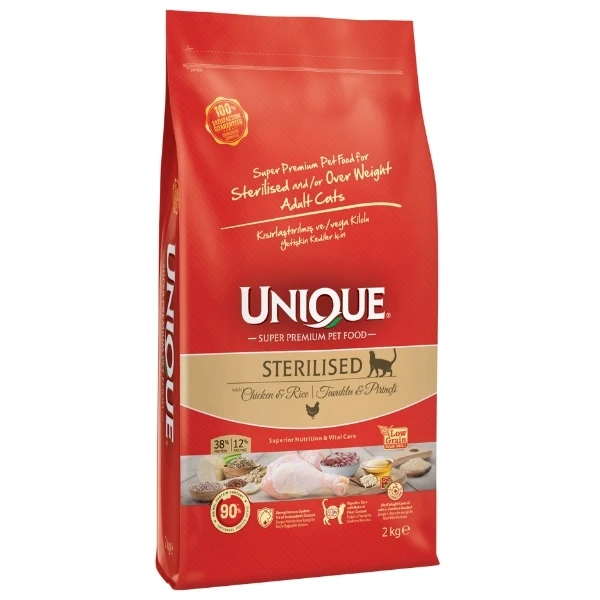 [U01.00.050] Unique Tavuk Etli Kısırlaştırılmış Yetişkin Kedi Maması (2 Kg)