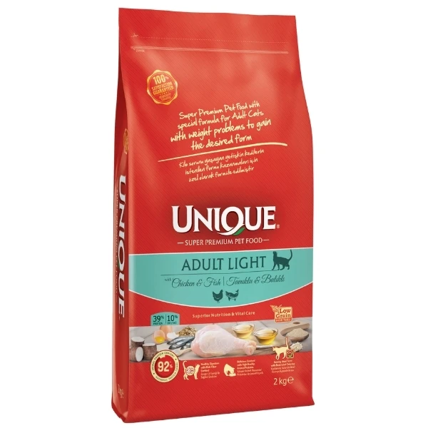 [U01.00.103] Unique Light Tavuklu ve Balıklı Düşük Tahıllı Yetişkin Kedi Maması