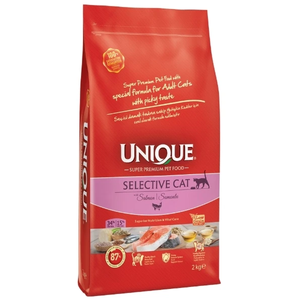 [U01.00.051] Unique Seçici Kediler için Somonlu Yetişkin Kedi Maması (2 Kg)