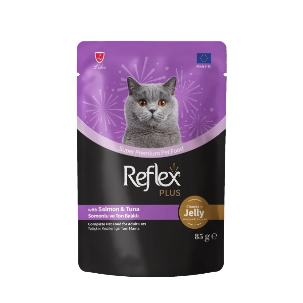 [RFK-79] Reflex Plus Jöle İçinde Somonlu ve Ton Balıklı Pouch Yetişkin Konserve Kedi Maması (1 Adet)