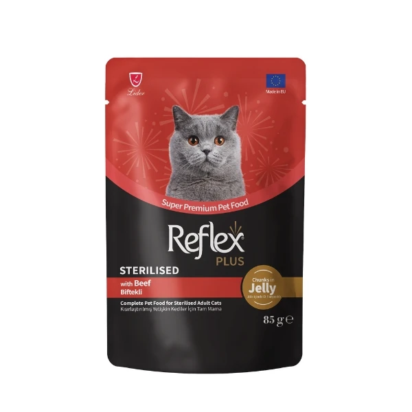 [RFK-85] Reflex Plus Jöle İçinde Biftekli Pouch Kısırlaştırılmış Konserve Kedi Maması (1 Adet)