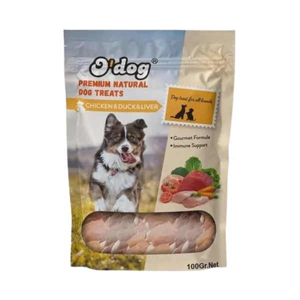 [13-DT5277] O Dog Tavuk Ördek ve Ciğerli Çubuk Köpek Ödül Maması (1 Adet)