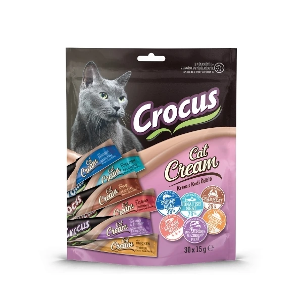 [325-12] Crocus Multipack Karışık Lezzet Sıvı Kedi Ödül Maması (1 Adet)