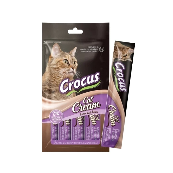[325-05] Crocus Somonlu ve Karidesli Sıvı Kedi Ödül Maması (1 Adet)