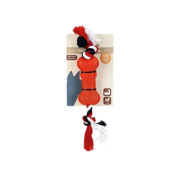 [556-626650] Beeztees Sumo Mini Dentel Kemik İpli Kauçuk Köpek Oyuncağı (Kırmızı, 5 Cm)