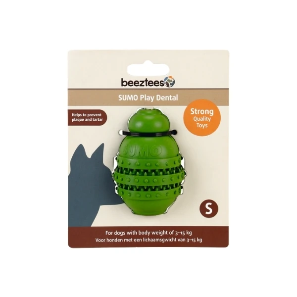 [556-626626] Beeztees Sumo Dental Ödül Hazneli Kauçuk Köpek Çiğneme Oyuncağı Kauçuk Köpek Oyuncağı (Yeşil, 8 Cm, Small)