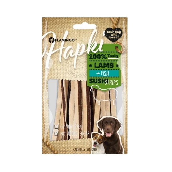 [241-520264] Flamingo Hapki Kuzulu ve Balıklı Şerit Glutensiz Köpek Ödül Maması (1 Adet)