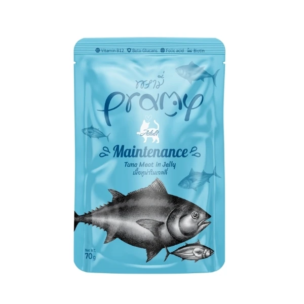 [PMK-005] Pramy Maintenance Jöle İçinde Yağsız Ton Balıklı Pouch Yetişkin Konserve Kedi Maması (1 Adet)