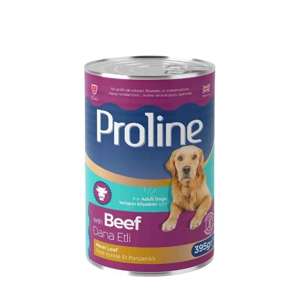 [PRK-203] Proline Pate İçinde Et Parçacıklı Dana Etli Yetişkin Konserve Köpek Maması (1 Adet)