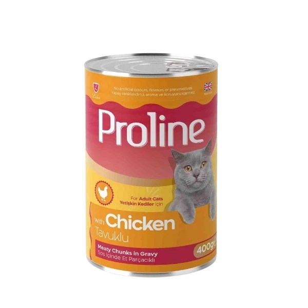 [PRK-251] Proline Sos İçinde Et Parçacıklı Tavuklu Yetişkin Konserve Kedi Maması (1 Adet)