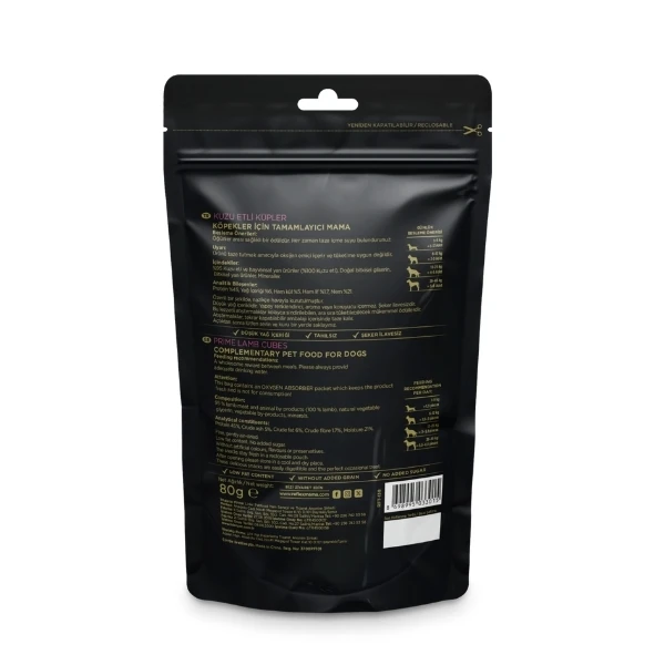 [RFT-138] Reflex Snackies Natural Kuzu Etli Küp Tahılsız Köpek Ödül Maması (80 Gr, 1 Adet)