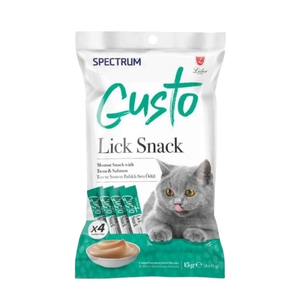 [SPG-005] Spectrum Gusto Lick Snack Ton ve Somon Balıklı Sıvı Kedi Ödül Maması (1 Adet)