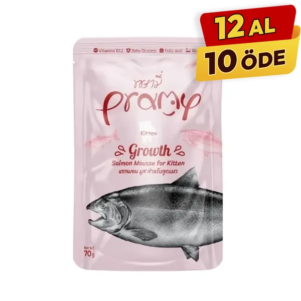 [PMK-004] Pramy Mousse Somonlu Pouch Yavru Konserve Kedi Maması (1 Adet)