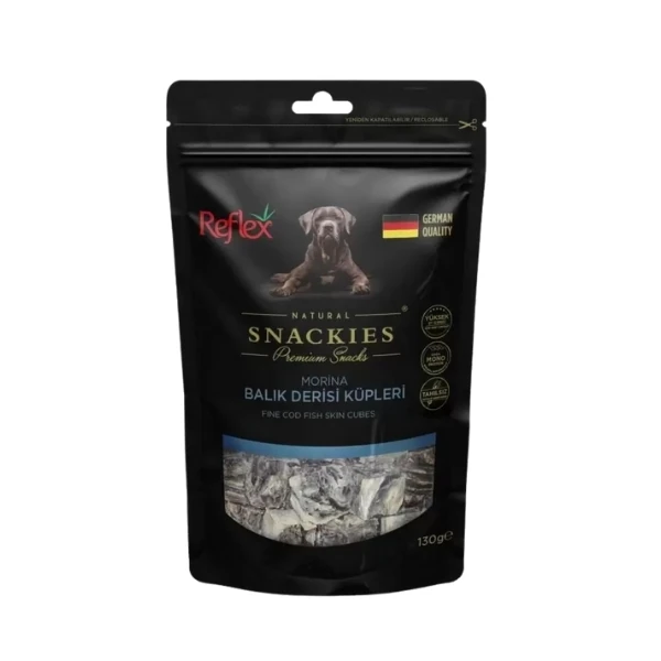 [RFT-131] Reflex Snackies Natural Morina Balık Derisi Küpleri Tahılsız Köpek Ödül Maması (1 Adet)