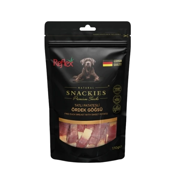 [RFT-135] Reflex Snackies Natural Tatlı Patatesli Ördek Göğsü Tahılsız Köpek Ödül Maması (1 Adet)