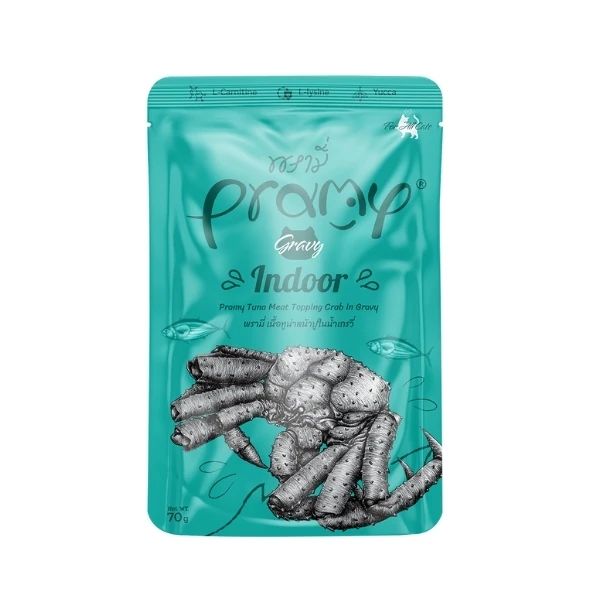 [PMK-001] Pramy Indoor Sos İçinde Yengeçli ve Ton Balıklı Pouch Yetişkin Konserve Kedi Maması (1 Adet)