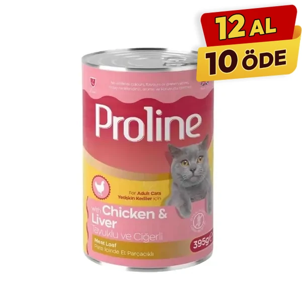 [PRK-256] Proline Pate İçinde Et Parçacıklı Tavuklu ve Ciğerli Yetişkin Konserve Kedi Maması (1 Adet)