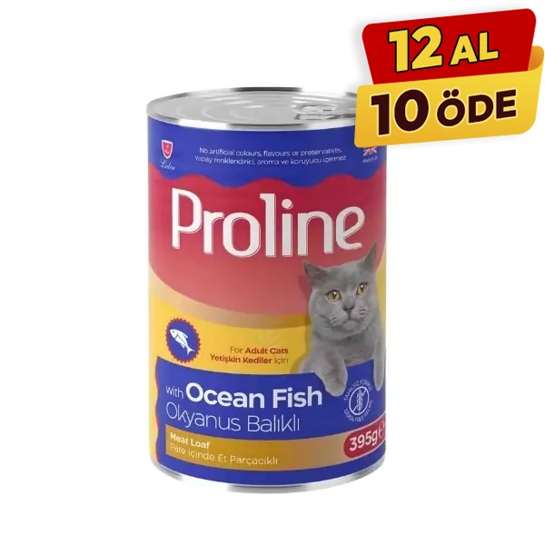 Proline Pate İçinde Et Parçacıklı Okyanus Balıklı Yetişkin Konserve Kedi Maması