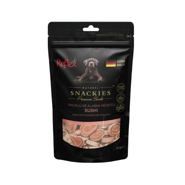 [RFT-141] Reflex Snackies Natural Tavuklu ve Balıklı Sushi Tahılsız Köpek Ödül Maması (1 Adet)